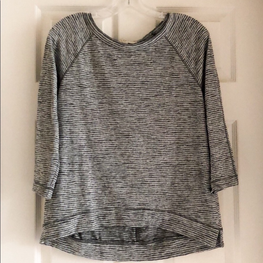 3/4 Length Striped Ribbed Sweater by LOFT